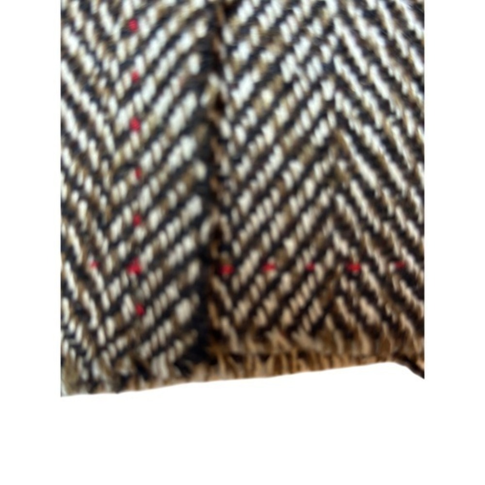Prana Skirt Small Brown Herringbone‎ Tweed Wool Blend Skirt Knee Length - Picture 5 of 8